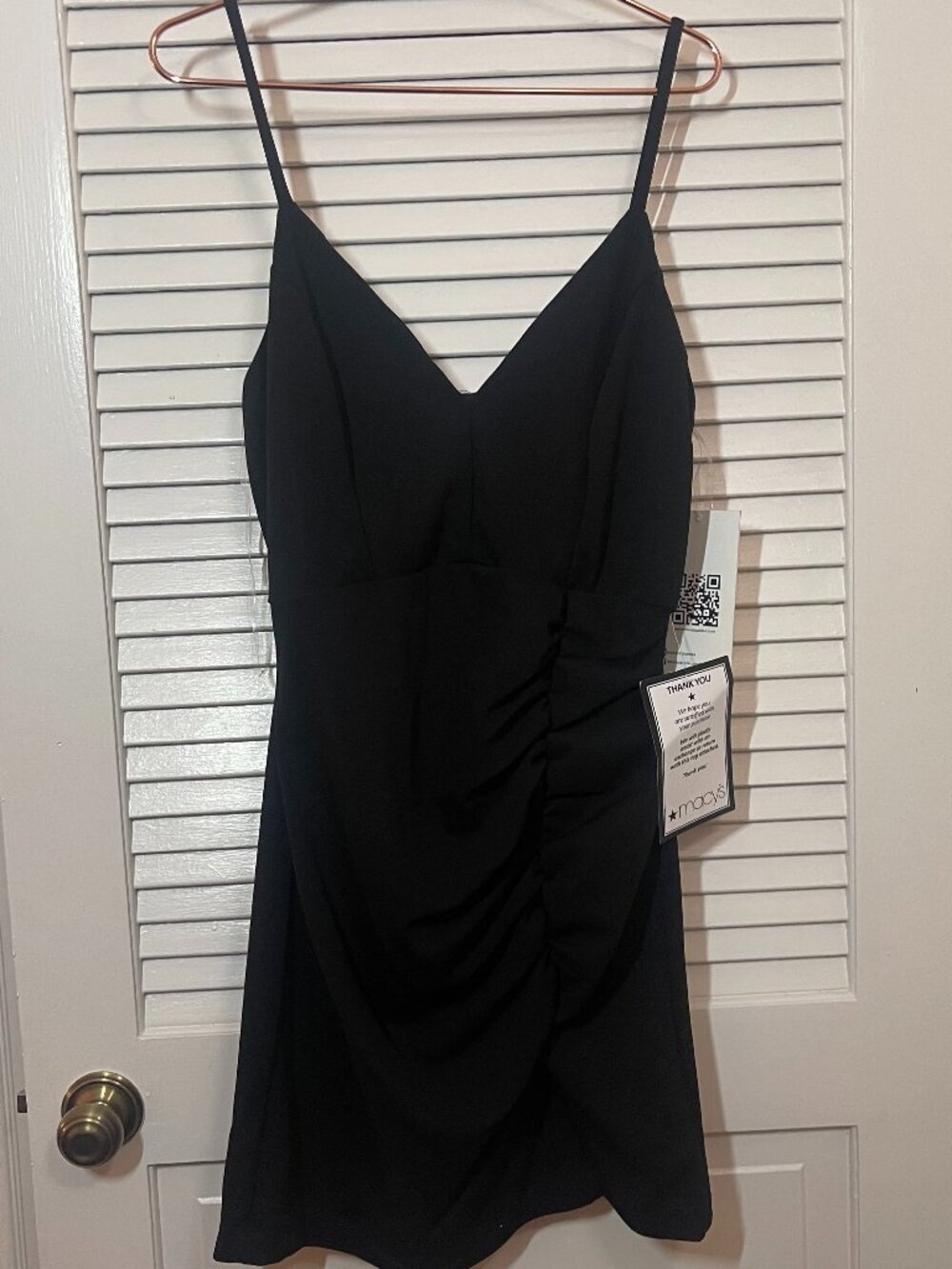 Emerald Sundae Black Ruched Bodycon Mini Dress XL NWT